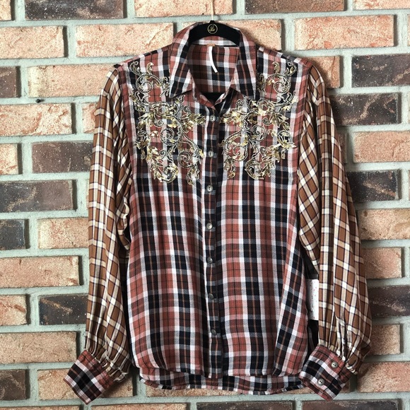 Free People Tops - Free People Plaid Shirt